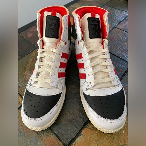 NWOT Adidas Originals Men\'s White Red Black Top Ten PB Sneakers Shoes Size 11.5 main image 4
